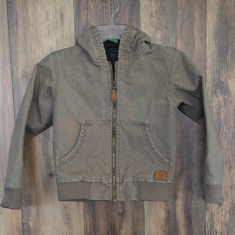 John Deere Hooded Rugged Jacket Coat L (7) M498